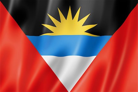 Antigua and Barbuda flag, three dimensional render, satin texture Stock Photo - Budget Royalty-Free & Subscription, Code: 400-06388767