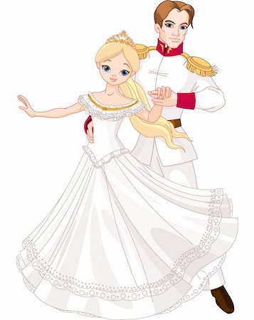 simsearch:400-08016415,k - Illustration de la danse prince et princesse Photographie de stock - Aubaine LD & Abonnement, Code: 400-06389289