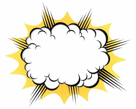 cartoon cloud after the explosion over white background Foto de stock - Super Valor sin royalties y Suscripción, Código: 400-06389396