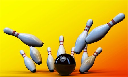 bowling pins isolated on sunburst background Stock Photo - Budget Royalty-Free & Subscription, Code: 400-06389466