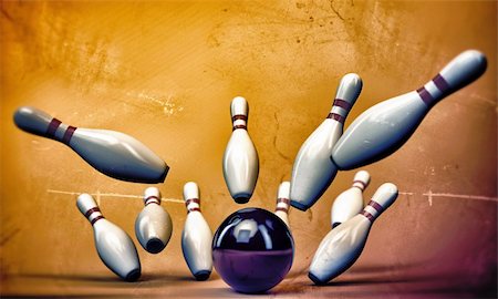 bowling pins isolated on sunburst background Stock Photo - Budget Royalty-Free & Subscription, Code: 400-06389467