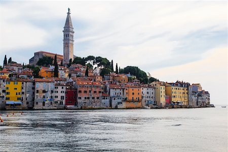 Old City of Rovinj and Saint Euphemia Church in Croatia Stock Photo - Budget Royalty-Free & Subscription, Code: 400-06389607