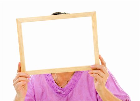 Asian senior woman holding a blank board, isolated on white background Foto de stock - Super Valor sin royalties y Suscripción, Código: 400-06389637