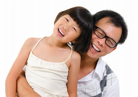 simsearch:400-07517983,k - Asian girl and father portrait isolated on white background Foto de stock - Super Valor sin royalties y Suscripción, Código: 400-06389650