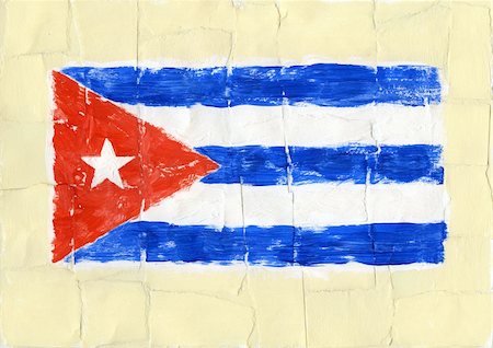 Main peint acrylique drapeau de Cuba Photographie de stock - Aubaine LD & Abonnement, Code: 400-06389770