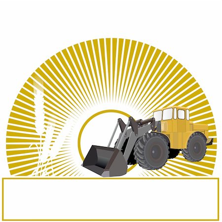 Agricultural machinery in the sun. The illustration on a white background. Stock Photo - Budget Royalty-Free & Subscription, Code: 400-06383996