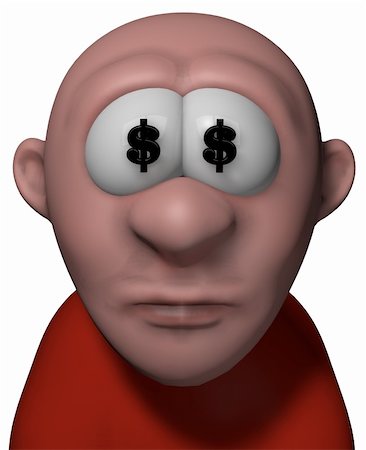 simsearch:400-06088629,k - cartoon guy wit dollar symbols in his eyes - 3d illustration Stock Photo - Budget Royalty-Free & Subscription, Code: 400-06394172