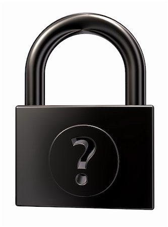 simsearch:400-04212998,k - padlock with question mark on white background - 3d illustration Foto de stock - Royalty-Free Super Valor e Assinatura, Número: 400-06394423