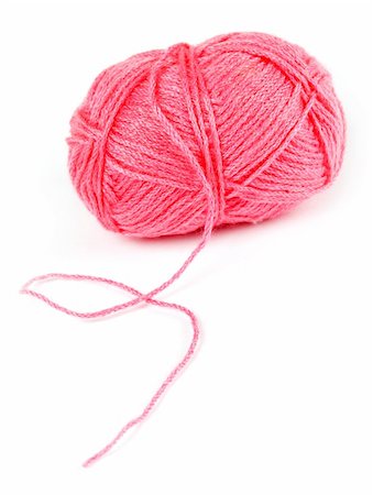 simsearch:400-04185953,k - pink ball of string isolated on white background Stock Photo - Budget Royalty-Free & Subscription, Code: 400-06394451