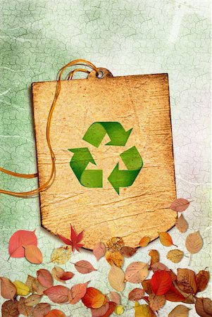 Ecology concept with recycling symbol on grunge background Stock Photo - Budget Royalty-Free & Subscription, Code: 400-06394486