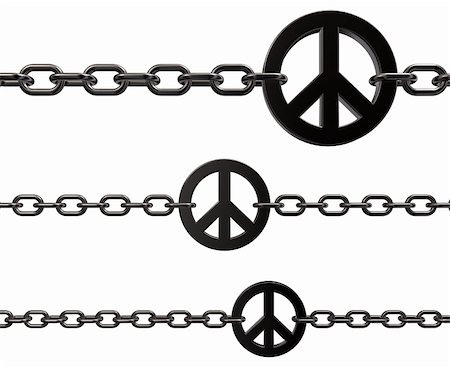 simsearch:400-06071294,k - chains with metal peace symbol on white background - 3d illustration Foto de stock - Royalty-Free Super Valor e Assinatura, Número: 400-06394607