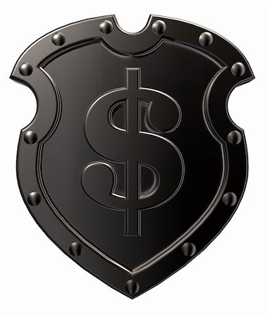 simsearch:400-06088629,k - dollar symbol on metal shield - 3d illustration Stock Photo - Budget Royalty-Free & Subscription, Code: 400-06394608