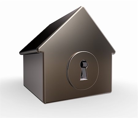 simsearch:400-04291722,k - house model with keyhole - 3d illustration Stock Photo - Budget Royalty-Free & Subscription, Code: 400-06395122