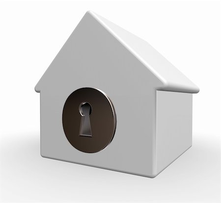 simsearch:400-04291722,k - house model with keyhole - 3d illustration Stock Photo - Budget Royalty-Free & Subscription, Code: 400-06395123