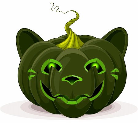 simsearch:400-08196096,k - Illustration de l'Halloween citrouille chat Photographie de stock - Aubaine LD & Abonnement, Code: 400-06395327