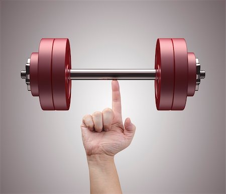 finger muscles - Weight lifting with just one finger. Concept of strength and training. Stock Photo - Budget Royalty-Free & Subscription, Code: 400-06395475