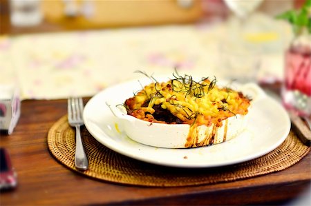 fine herb - Cottage Lamb Stew Pie on dining table ready to served Stock Photo - Budget Royalty-Free & Subscription, Code: 400-06395594