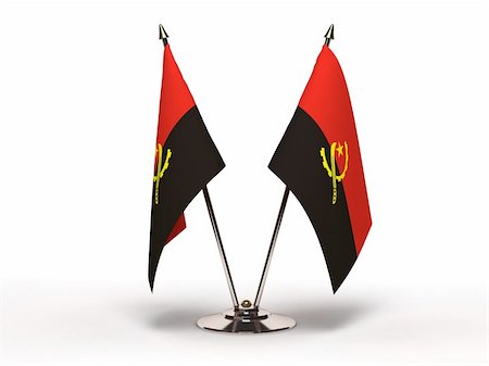 Drapeau de l'Angola de la miniature (isolé avec le tracé de détourage) Photographie de stock - Aubaine LD & Abonnement, Code: 400-06395631