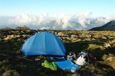 Camping on the top of mountains Stock Photo - Budget Royalty-Free & Subscription, Code: 400-06395835