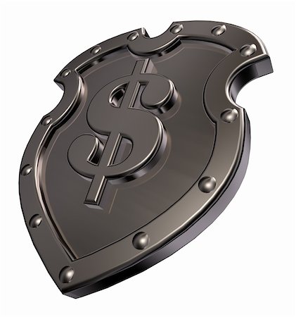 simsearch:400-06088629,k - dollar symbol on metal shield - 3d illustration Stock Photo - Budget Royalty-Free & Subscription, Code: 400-06395864