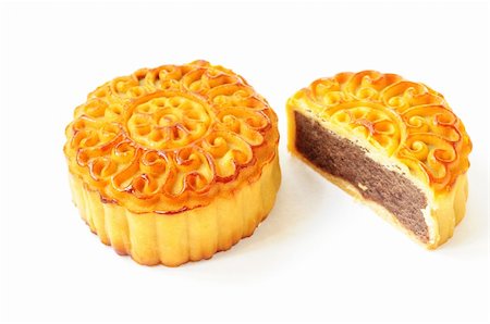 simsearch:400-04998692,k - Moon cake on a white background Foto de stock - Super Valor sin royalties y Suscripción, Código: 400-06396328