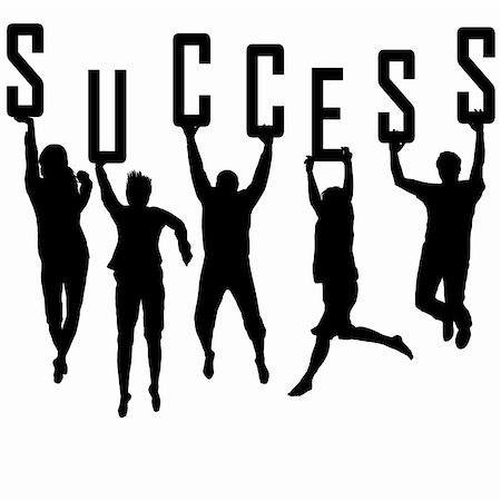 Success concept with young team silhouettes Stock Photo - Budget Royalty-Free & Subscription, Code: 400-06396436