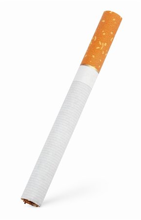 simsearch:696-05780738,k - Single cigarette isolated on white with clipping path Foto de stock - Super Valor sin royalties y Suscripción, Código: 400-06396498