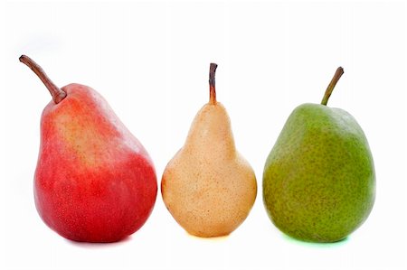 pera bartlett - varieties of pears in front of white background Foto de stock - Super Valor sin royalties y Suscripción, Código: 400-06396933