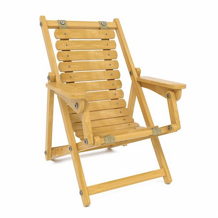 Chaise en bois sur fond blanc. Photographie de stock - Aubaine LD & Abonnement, Code: 400-06396975
