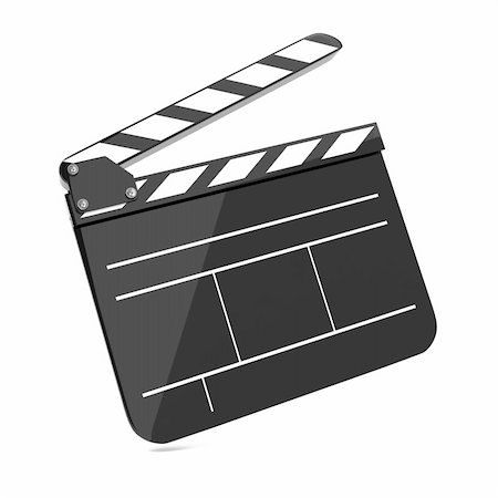 simsearch:400-04265939,k - Film Clap Board Cinema. Isolated on white Background. Stock Photo - Budget Royalty-Free & Subscription, Code: 400-06396977