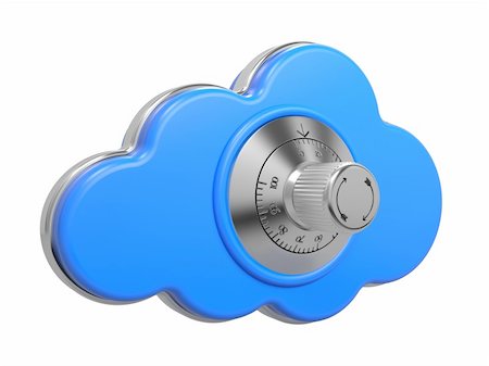 simsearch:400-05914602,k - Cloud-Computing-Konzept. Eine Wolke mit sicheren Verschluss. 3D Abbildung. Stockbilder - Microstock & Abonnement, Bildnummer: 400-06397090