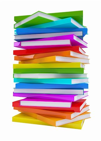 Pile of colorful books. Isolated render on a white background Stock Photo - Budget Royalty-Free & Subscription, Code: 400-06397128