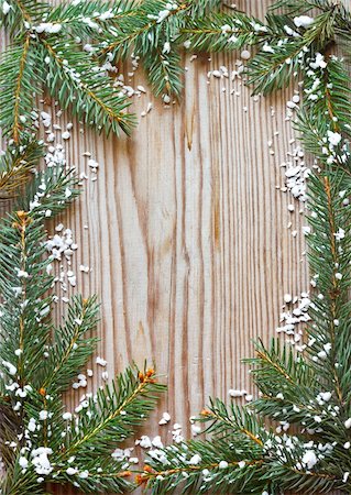 simsearch:400-07824858,k - Christmas spruce branch frame with snow. Stock Photo - Budget Royalty-Free & Subscription, Code: 400-06397211