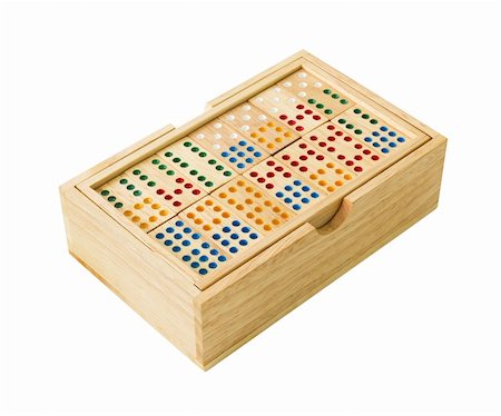 simsearch:400-07775500,k - Wooden Domino in wooden box  isolated on white with a clipping path. Stock Photo - Budget Royalty-Free & Subscription, Code: 400-06397321