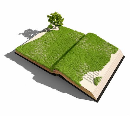 simsearch:400-06481952,k - open book with grass and tree. illustrated concept Stock Photo - Budget Royalty-Free & Subscription, Code: 400-06390055
