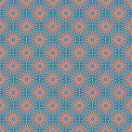 simsearch:400-06067180,k - Digital abstract image with a tiled seamless star flower design in green, blue, pink and orange. Foto de stock - Super Valor sin royalties y Suscripción, Código: 400-06390117