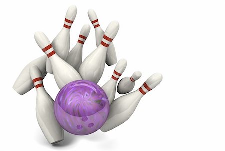 simsearch:400-05163136,k - Bild von einem Bowling Ball zehn Stifte für einen Streik. Stockbilder - Microstock & Abonnement, Bildnummer: 400-06390237