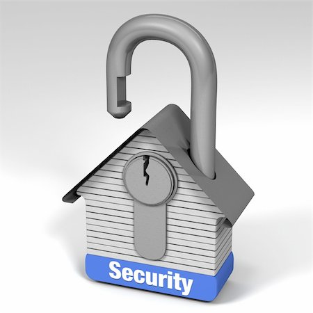3D illustration demonstrating home security. Stock Photo - Budget Royalty-Free & Subscription, Code: 400-06390244