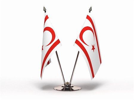 Miniature Flag of Northern Cyprus (Isolated with clipping path) Foto de stock - Royalty-Free Super Valor e Assinatura, Número: 400-06390605