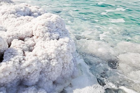 salt crystal - dead sea salt on the coast of dead sea, jordan Stock Photo - Budget Royalty-Free & Subscription, Code: 400-06390600
