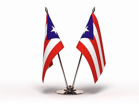 Miniature drapeau portoricain (isolé avec le tracé de détourage) Photographie de stock - Aubaine LD & Abonnement, Code: 400-06390613