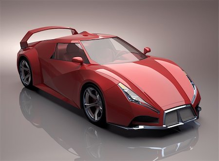 supercar - Voiture de concept créée sans aucun fondement à une marque existante. Photographie de stock - Aubaine LD & Abonnement, Code: 400-06390761