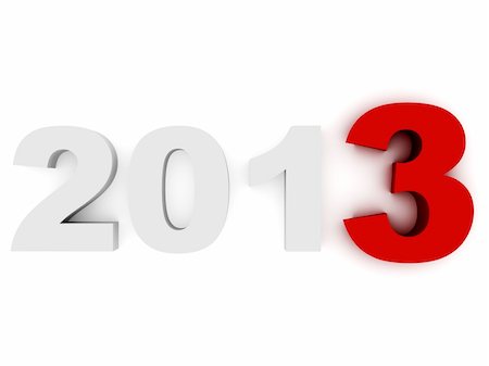 Number 2013  on a white background, which symbolizes the new year and focuses on the last digit Foto de stock - Royalty-Free Super Valor e Assinatura, Número: 400-06390971