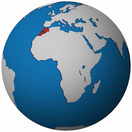 territoire du Maroc avec le drapeau sur la carte du monde Photographie de stock - Aubaine LD & Abonnement, Code: 400-06391217