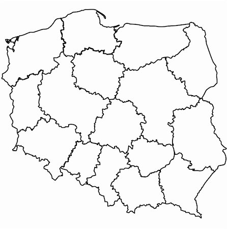 pomerania - drapeaux des régions sur la carte d'administration de la Pologne Photographie de stock - Aubaine LD & Abonnement, Code: 400-06391230
