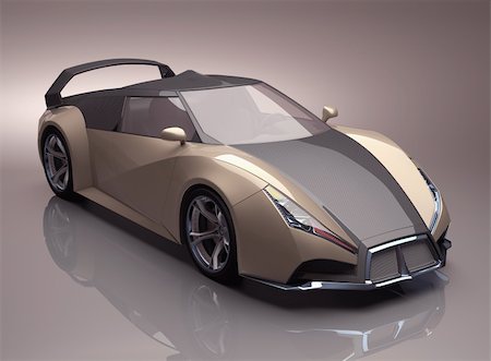 supercar - Voiture de concept créée sans aucun fondement à une marque existante. Photographie de stock - Aubaine LD & Abonnement, Code: 400-06391345