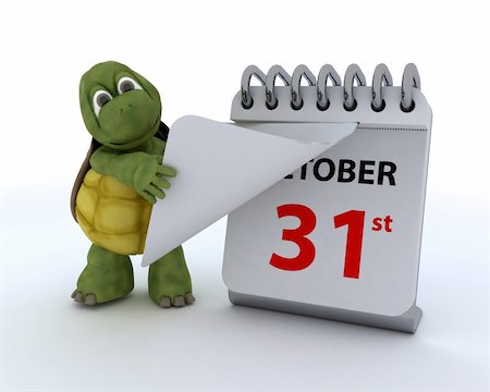 simsearch:400-05384268,k - Rendu 3D d'une tortue avec un calendrier Photographie de stock - Aubaine LD & Abonnement, Code: 400-06391451