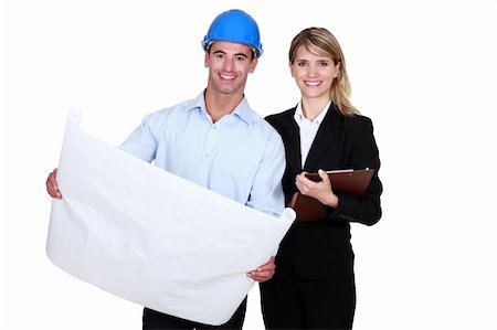 shirt technical sketch - Two architects with extended flat Stock Photo - Budget Royalty-Free & Subscription, Code: 400-06391482