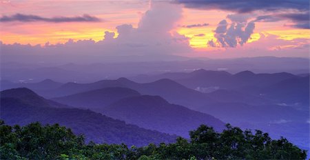 simsearch:400-07090796,k - Sunset over the Blue Ridge Mountains in north Georgia, USA. Stock Photo - Budget Royalty-Free & Subscription, Code: 400-06391615