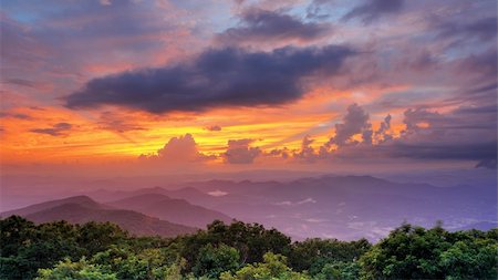 simsearch:400-07090796,k - Sunset over the Blue Ridge Mountains in north Georgia, USA. Stock Photo - Budget Royalty-Free & Subscription, Code: 400-06391616